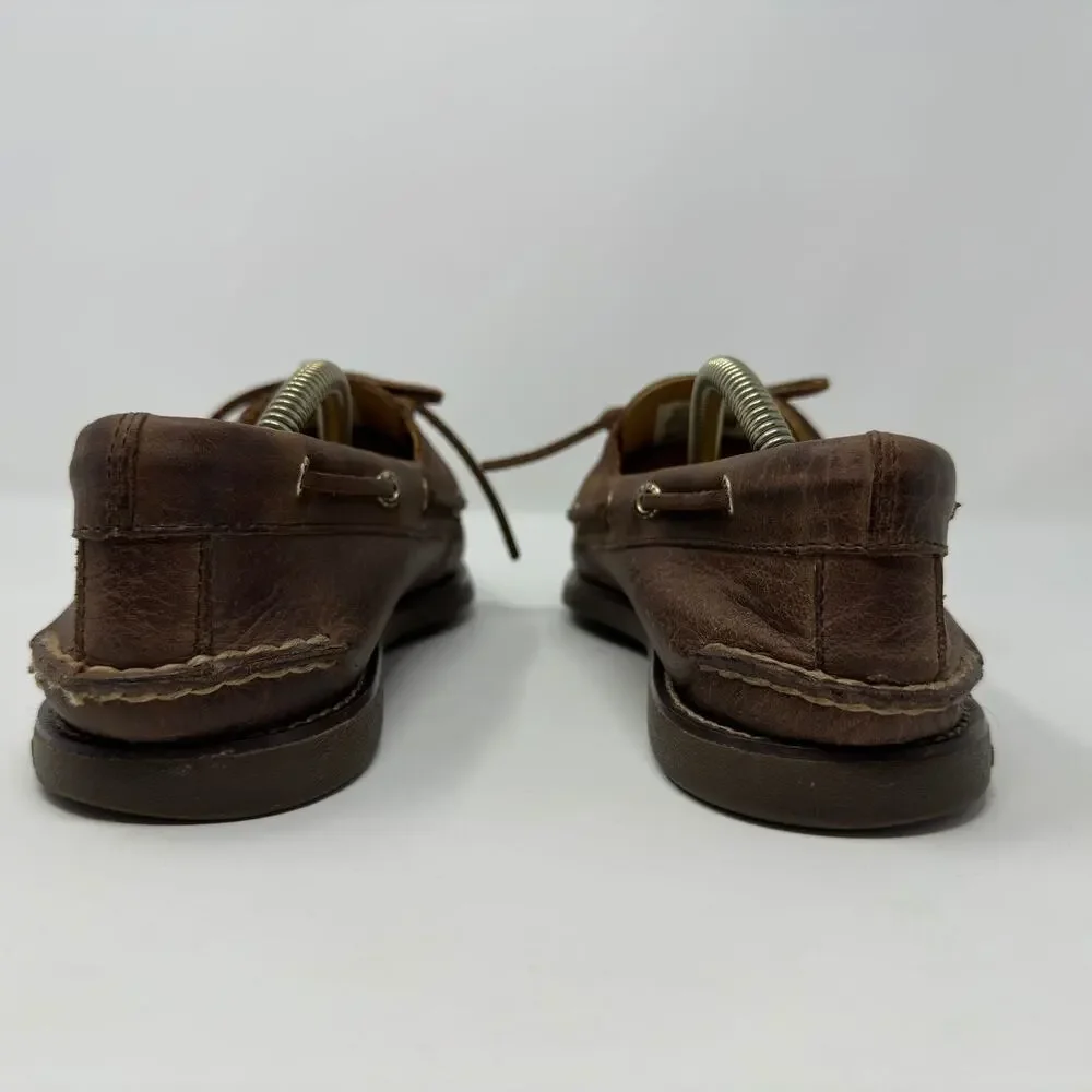 Sperry Gold Cup Leather 2-Eye Boat Shoes Mens 10 Brown Deck Casual Loafers Moc